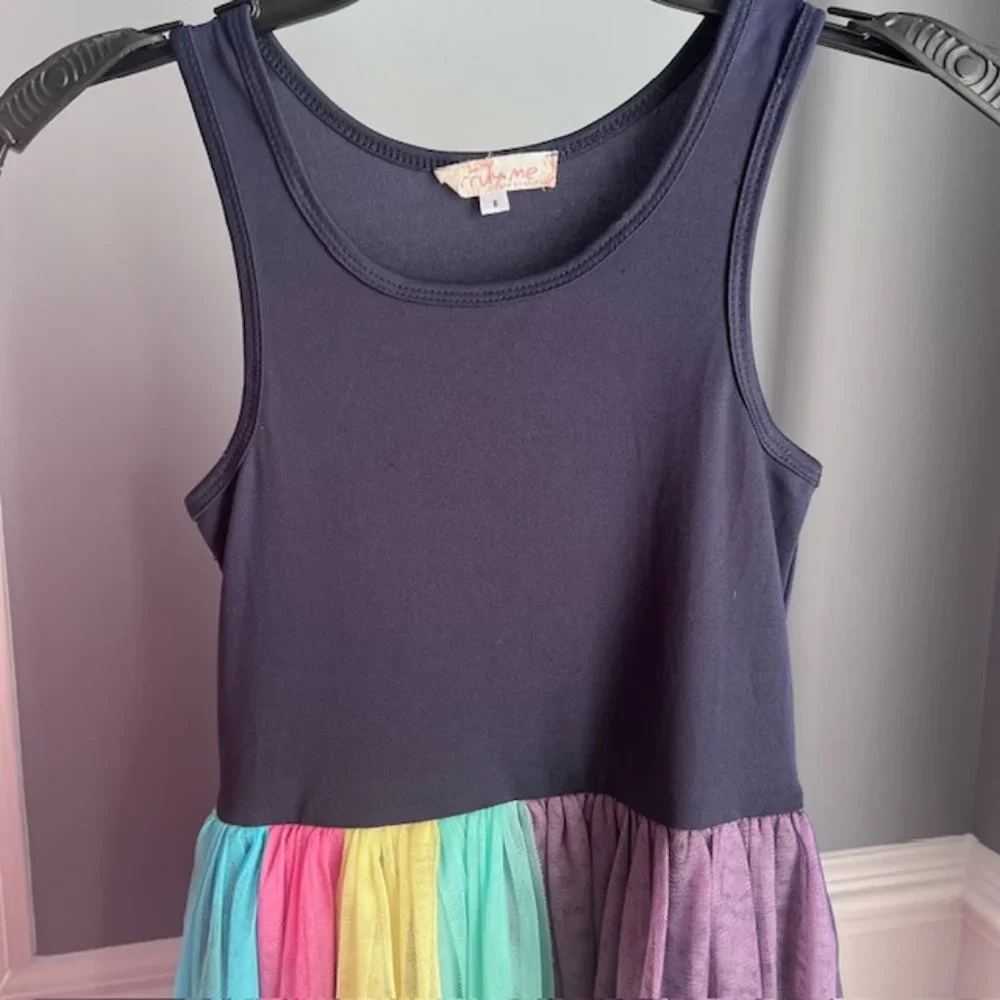 Truly Me Girls Dress With Navy Chenille Sweater Two-piece Size 8